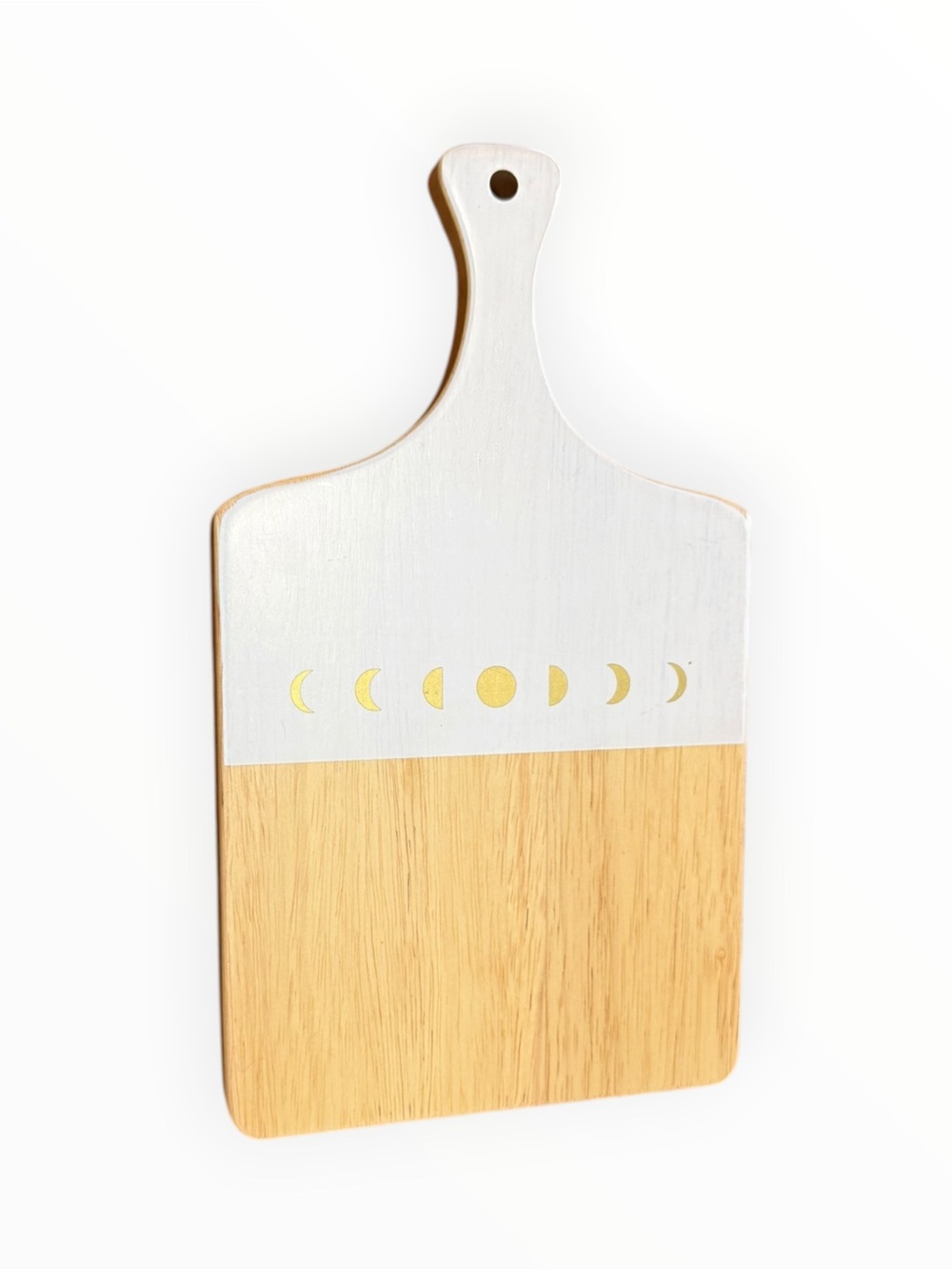 White & Natural Wood Moon Phase Serving Board